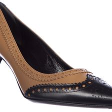 Prada Pumps High Heel Malaga Broguering Bicolor Brown