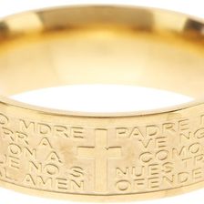 Savvy Cie 14K Yellow Gold Plated Stainless Steel Lord's Prayer Band Ring yellow
