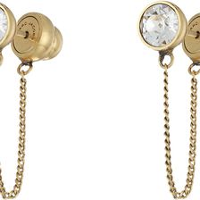 Marc Jacobs Sparkle Chain Crystal Cabochon Studs Earrings Crystal/Antique Gold