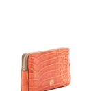 Accesorii Femei Orla Kiely Large Zip Croc Embossed Leather Applique Wallet BRIGHT ORANGE