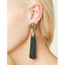 Bijuterii Femei Forever21 Lion Tassel Drop Earrings Antique goldgreen