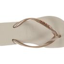Incaltaminte Femei Havaianas Slim Logo Metallic Flip Flops Beige