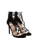 Incaltaminte Femei CheapChic Web Creator Faux Nubuck Caged Heels Black