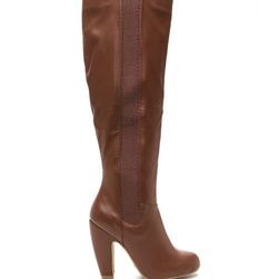Incaltaminte Femei CheapChic Smooth Over Faux Leather Boots Chestnut