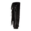 Incaltaminte Femei See by Chloe Pebbled Leather Bootie with Fringe Black