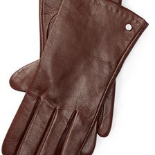 Ralph Lauren Leather Touch Screen Gloves Coffee
