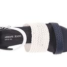 Incaltaminte Femei Armani Jeans Leather and Woven Eco Leather Sandal Blue
