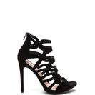 Incaltaminte Femei CheapChic Confidence Boost Faux Nubuck Caged Heels Black