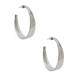 Bijuterii Femei GUESS Silver-Tone Wire Hoop Earrings silver
