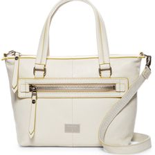 Fossil Dawson Leather Satchel VANILLA