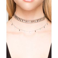 Bijuterii Femei CheapChic Ladder Chip Layer Chain Choker Met Slvr