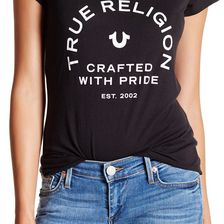 True Religion Crafted With Pride V-Neck Tee BLACK