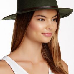 Accesorii Femei David Young Pebble Faux Leather Band Panama Hat OLIVE
