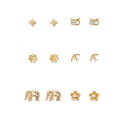 Bijuterii Femei Forever21 Etched Stud Earring Set Gold
