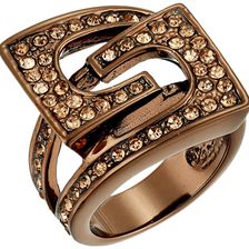 GUESS Buckle Ring Chocolate/Peach/Crystal