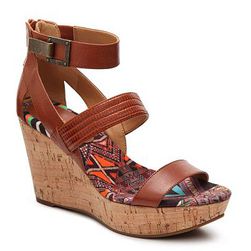 Incaltaminte Femei Nine West Enlighten Wedge Sandal Cognac