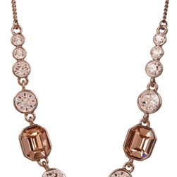 Givenchy Square Crystal Necklace BROWN GOLD