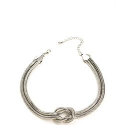 Bijuterii Femei CheapChic Knot Now Double Snake Chain Necklace Silver