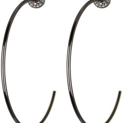 Free Press Pave Crystal Disc Hoop Earrings HEM-HEMATITE