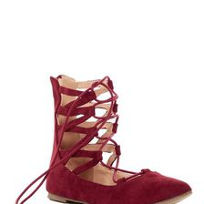 Incaltaminte Femei Chase Chloe Preston Lace-Up Flat BURGUNDY