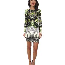 Nicole Miller Mercedes Coronado Neoprene Long Sleeve Dress Citronelle