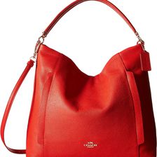 COACH Polished Pebbled Leather Large Scout Hobo Cardinal