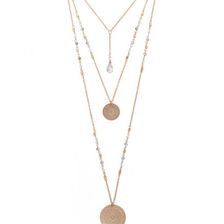 Bijuterii Femei Forever21 Ornate Pendant Layered Necklace Antique goldgrey