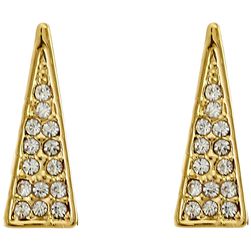 Rebecca Minkoff Triangle Pave Ear Climbers Earrings Gold Toned/Crystal