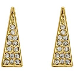 Rebecca Minkoff Triangle Pave Ear Climbers Earrings Gold Toned/Crystal