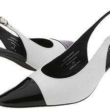 David Tate Grace White Leather/ Black Patent Tip