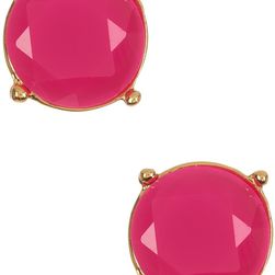 Trina Turk Round Stud Earrings GOLD PL-DK PINK