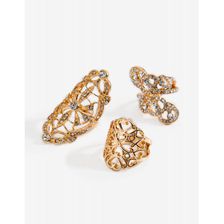 Bijuterii Femei CheapChic Halle Filigree 3pc Ring Set Met Gold