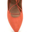 Incaltaminte Femei CheapChic Point It Out Laced Faux Suede Flats Coral