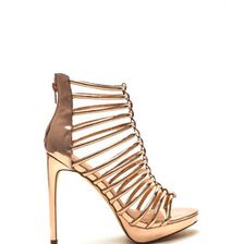 Incaltaminte Femei CheapChic Irresistible Caged Metallic Heels Rosegold