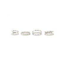 Bijuterii Femei Forever21 Rhinestone Cutout Ring Set Silverclear