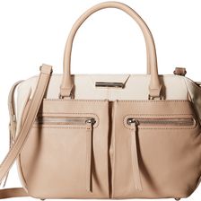 Nine West Just Zip It Medium Satchel Milk Toffee