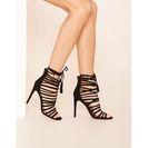 Incaltaminte Femei Forever21 Caged Faux Suede Heels Black