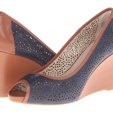 Rockport Seven to 7 Laser Peep Toe Wedge Peacoat