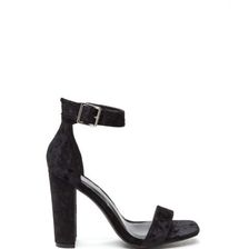 Incaltaminte Femei CheapChic Full Crush Strappy Velvet Heels Black