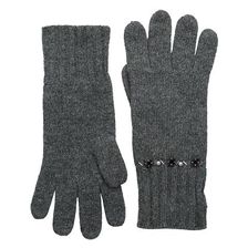 Accesorii Femei LAUREN Ralph Lauren Jewel Encrested Waffle Stitch Glove Dark Grey HeatherSmoke Amethyst