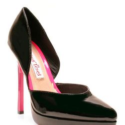 Incaltaminte Femei Two Lips Too Thrust Patent High Heel Black-Fuchsia