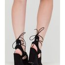 Incaltaminte Femei CheapChic Riding Waves Chunky Lace-up Heels Black