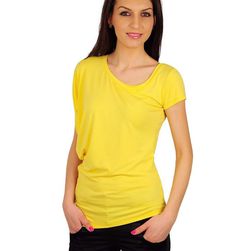 Tricou femei, galben, asimetric, RVL