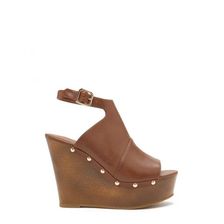 Incaltaminte Femei Forever21 Peep-Toe Wedge Heels Tan