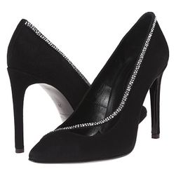 Incaltaminte Femei The Kooples Suede Leather and Strass Black