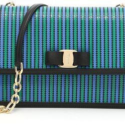 Salvatore Ferragamo Zig Zag Ginny Bag NERO EMERAUDE B
