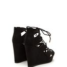 Incaltaminte Femei CheapChic Run The World Caged Faux Suede Wedges Black