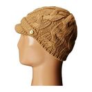 Accesorii Femei Michael Kors Cable Knit Peak Hat with Knit Brim Dark Camel