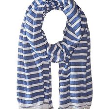 Accesorii Femei Scotch Soda Structured Scarf with Short Fringes NavyWhite