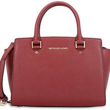 Michael Kors Selma Saffiano Leather Medium Satchel - Brick N/A